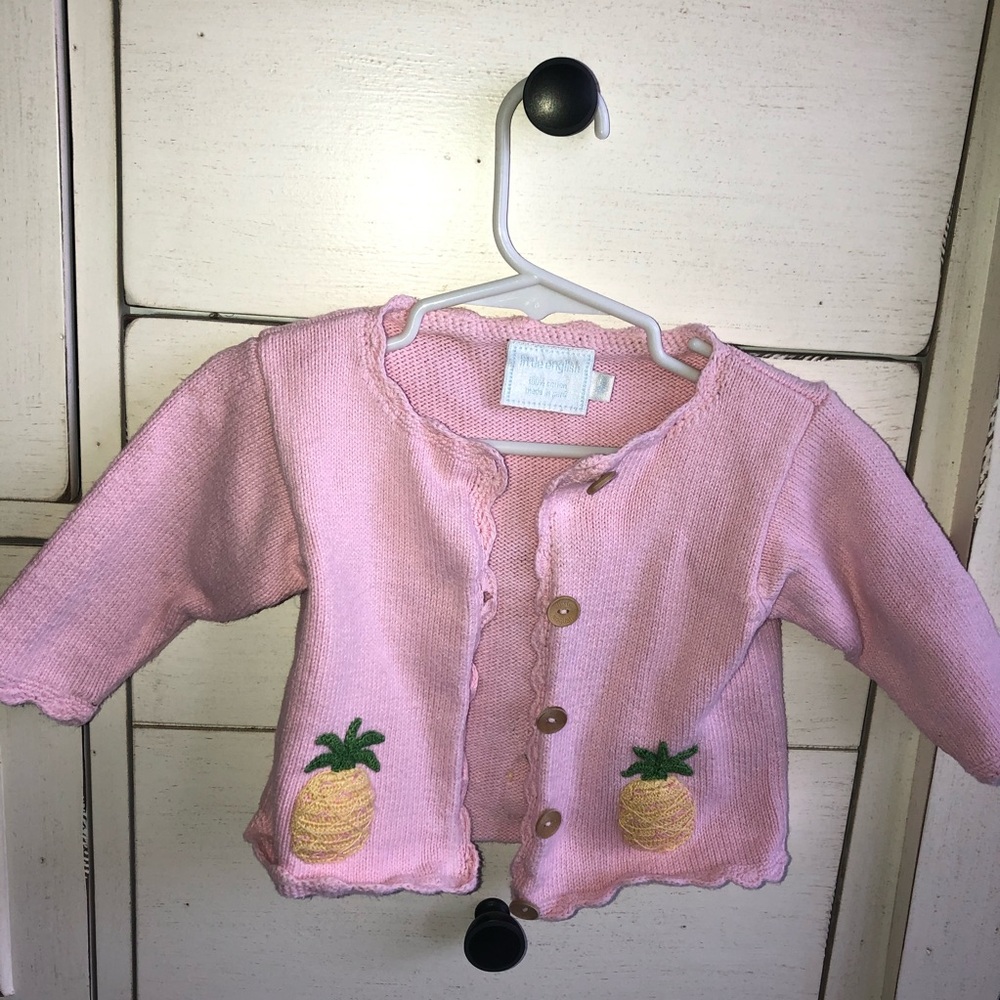 Little English Pink Pineapple Cardigan